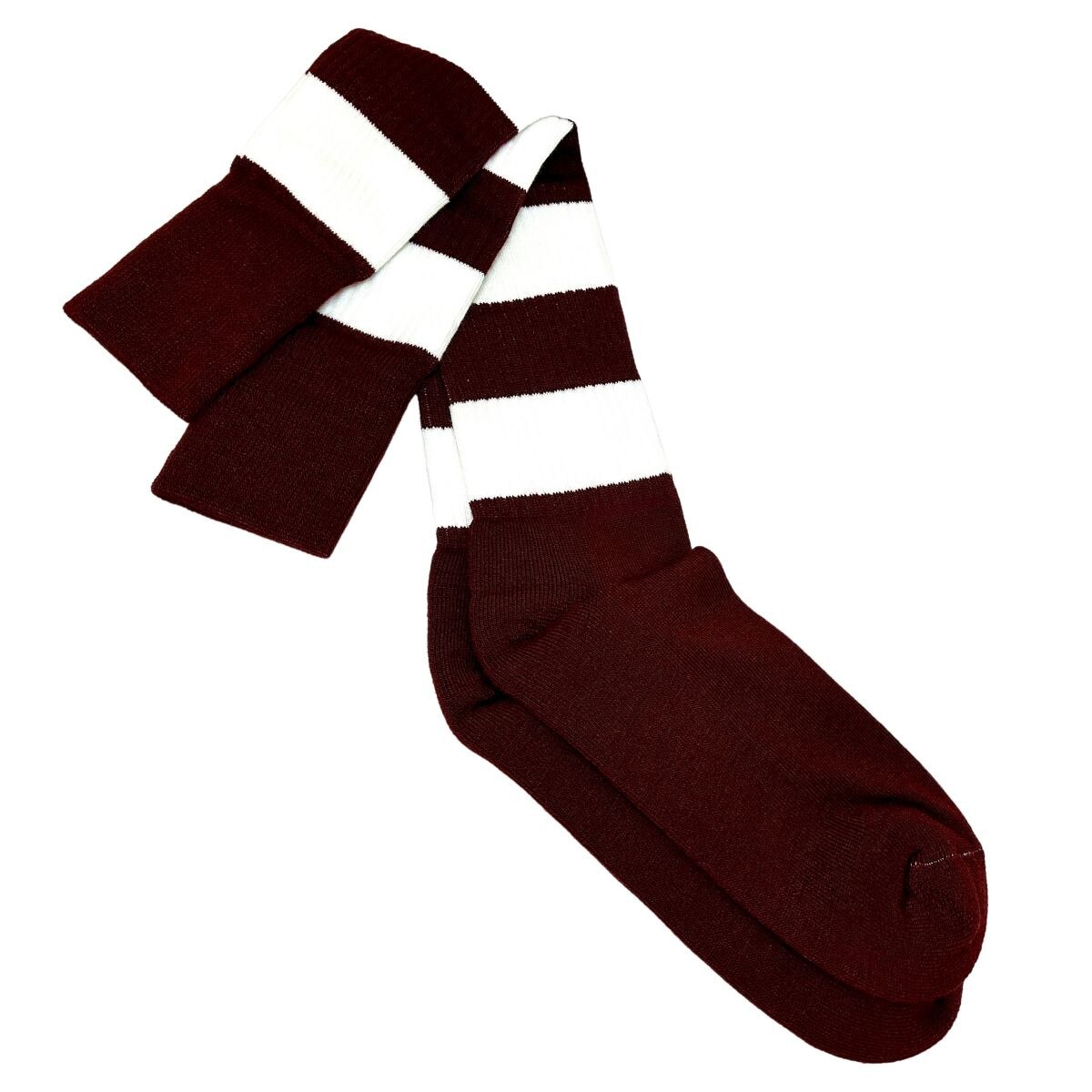 Maroon/White Rugby Socks 10-13