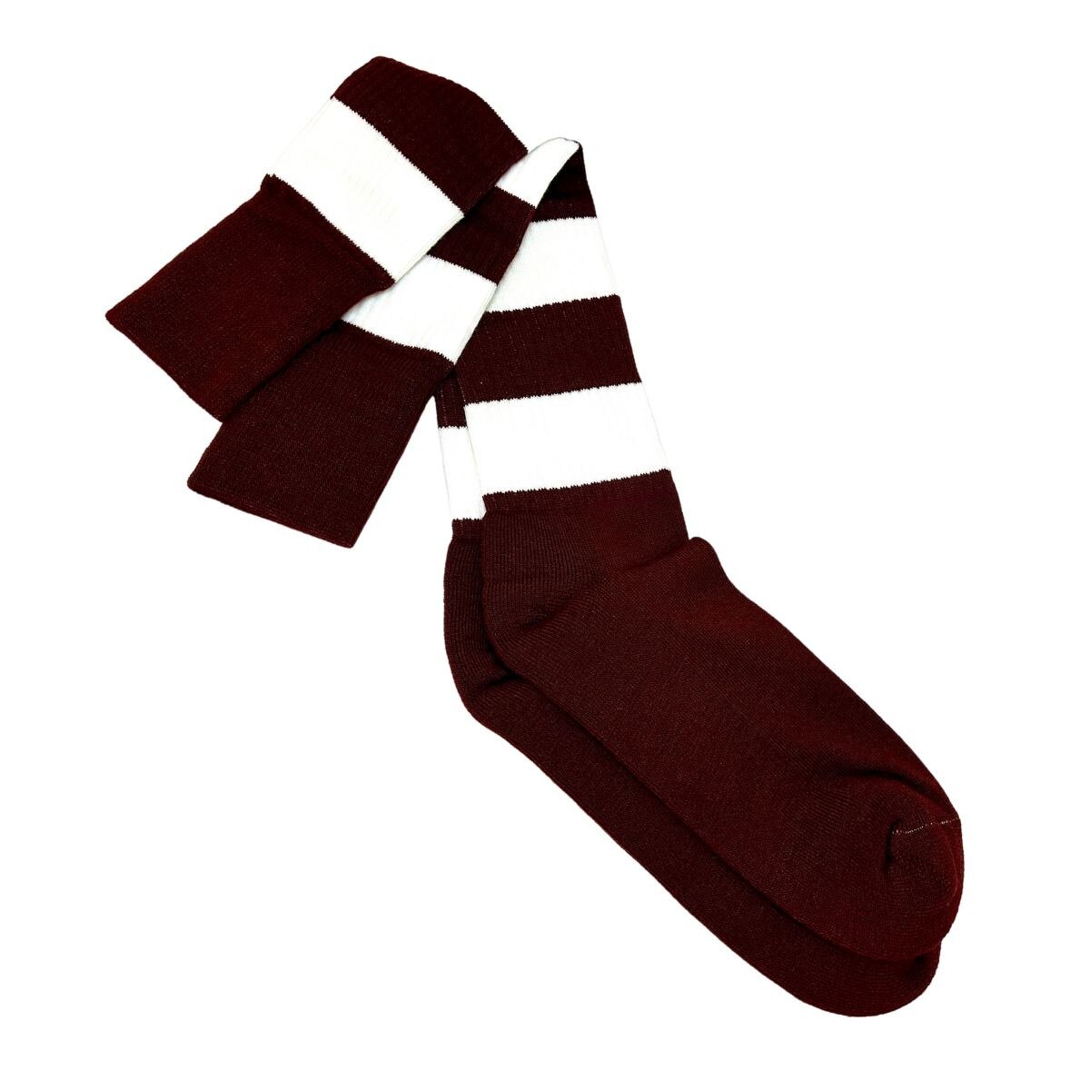 Maroon/White Rugby Socks 7-11