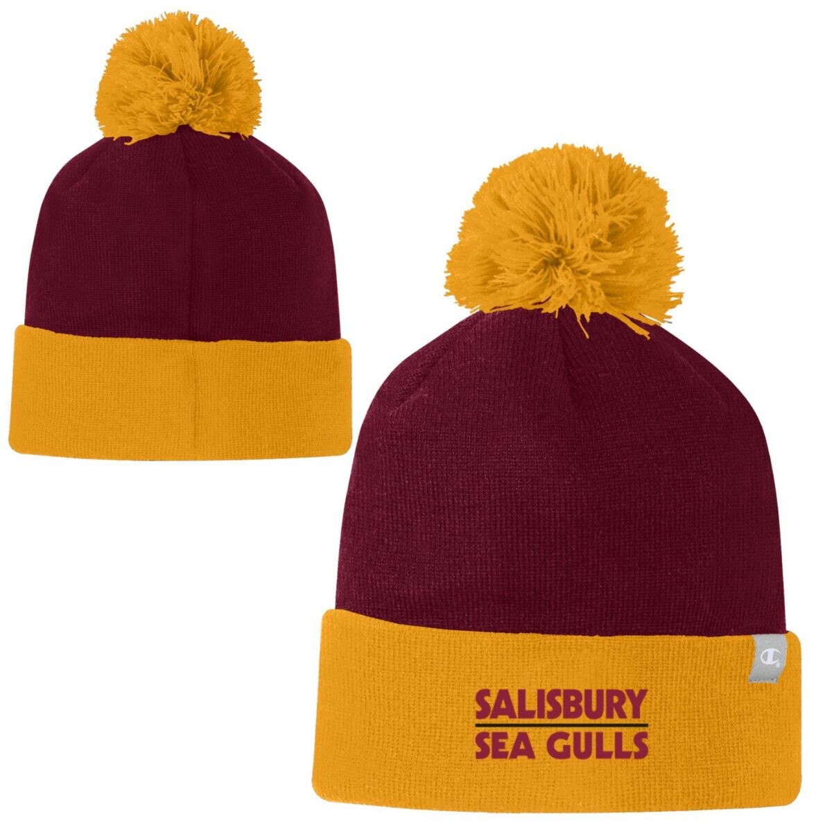 Mar/Gold Pom Beanie W/SBY Seagulls