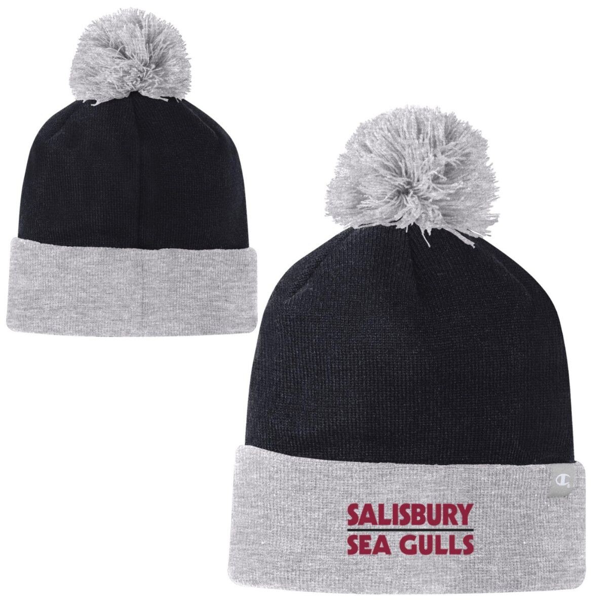 Blk/Grey Pom Hat w/SBY Sea Gulls