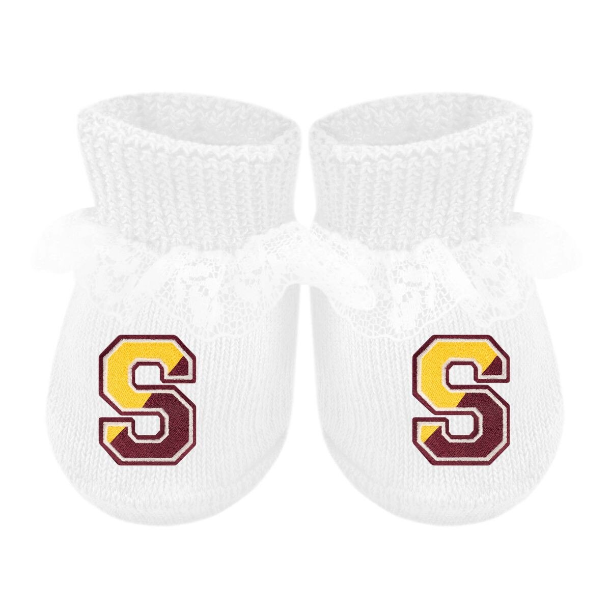 White Lace Baby Booties w/Split S