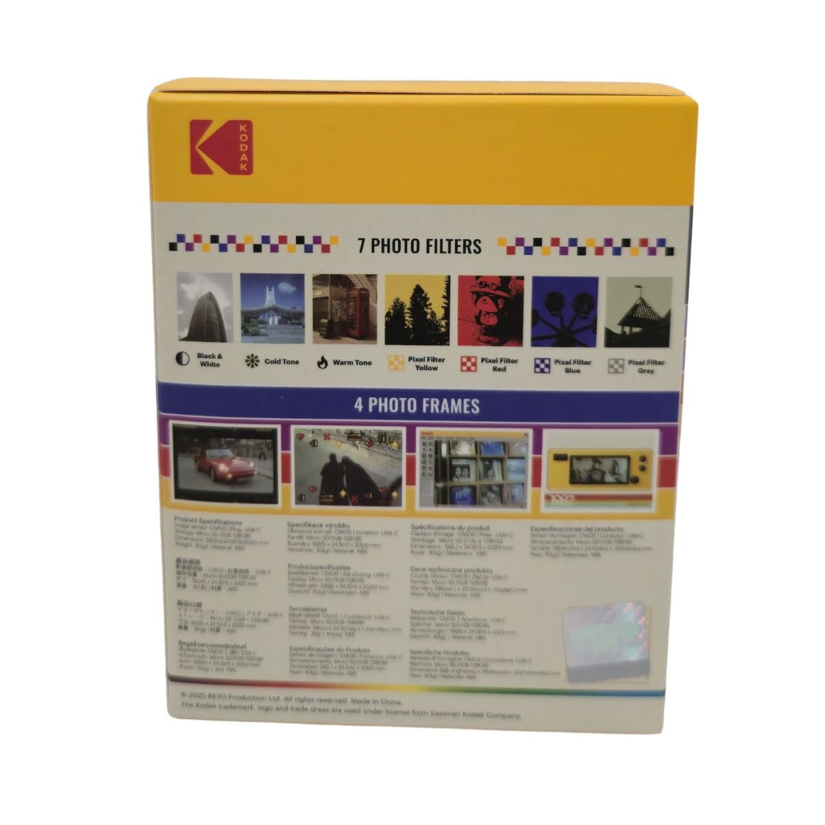 Back of Kodak Charmera Box