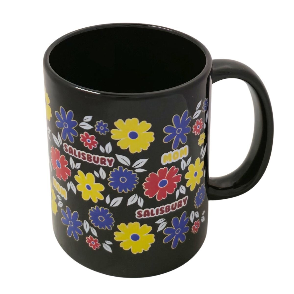 Black Mug w/SBY Mom & Flowers