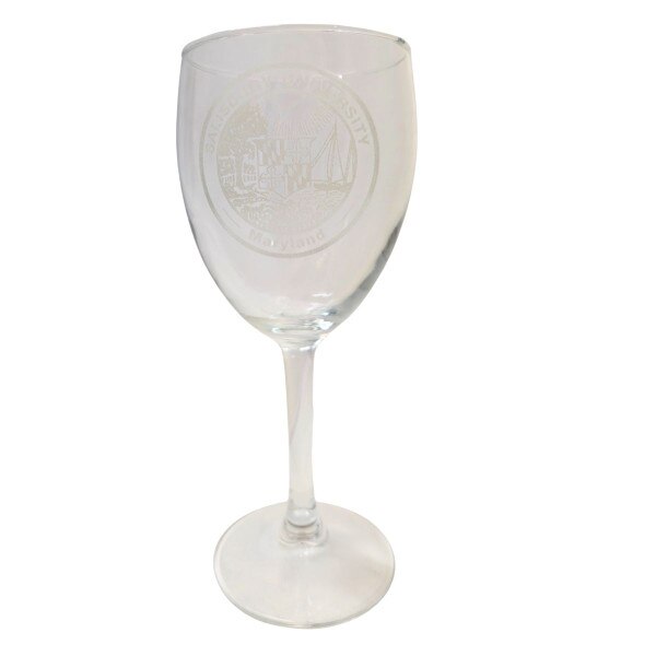 Wine Glass Clear Etched w/SU Seal