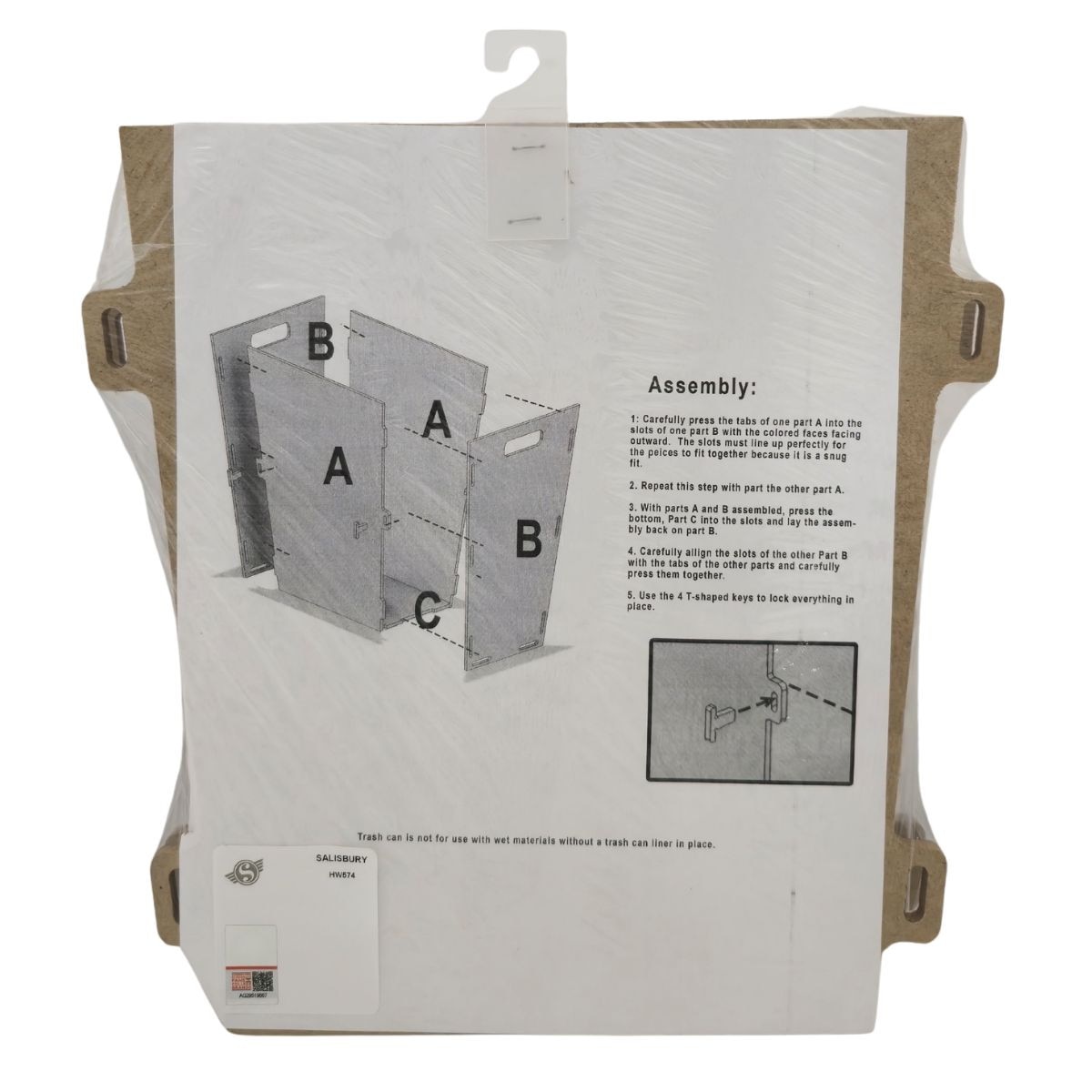 Back Wastebasket Kit Packaged