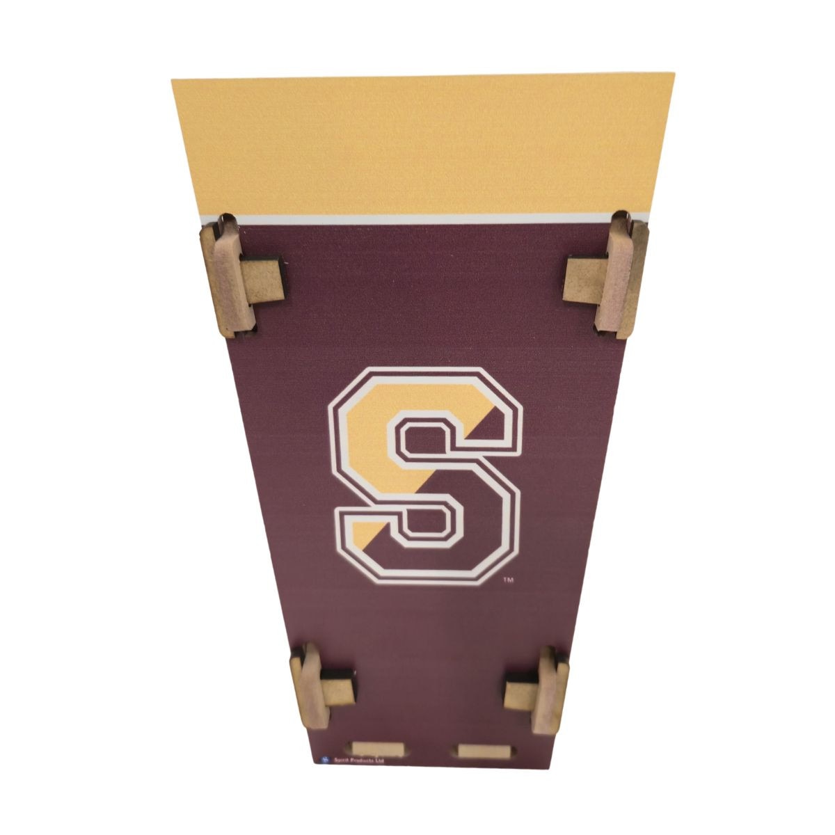 Side SU Maroon Wooden Wastebasket