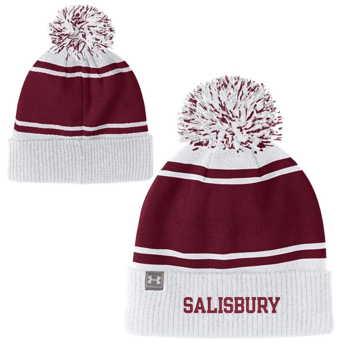 Mar/White Salisbury Beanie w/Pom