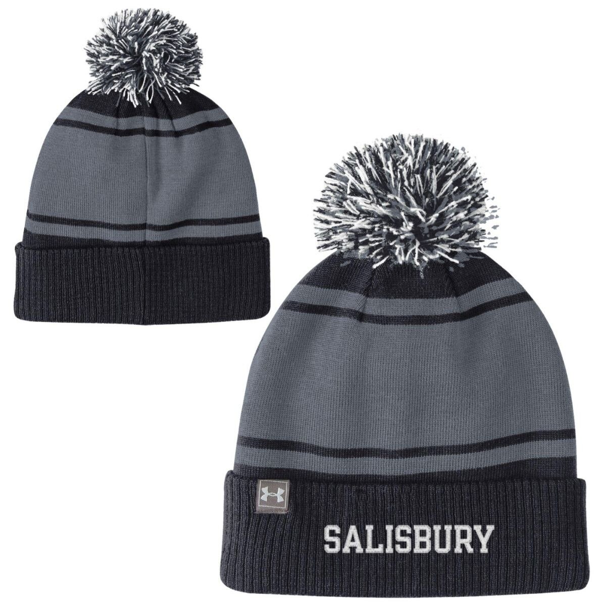 Blk/Grey Pom Beanie w/Salisbury