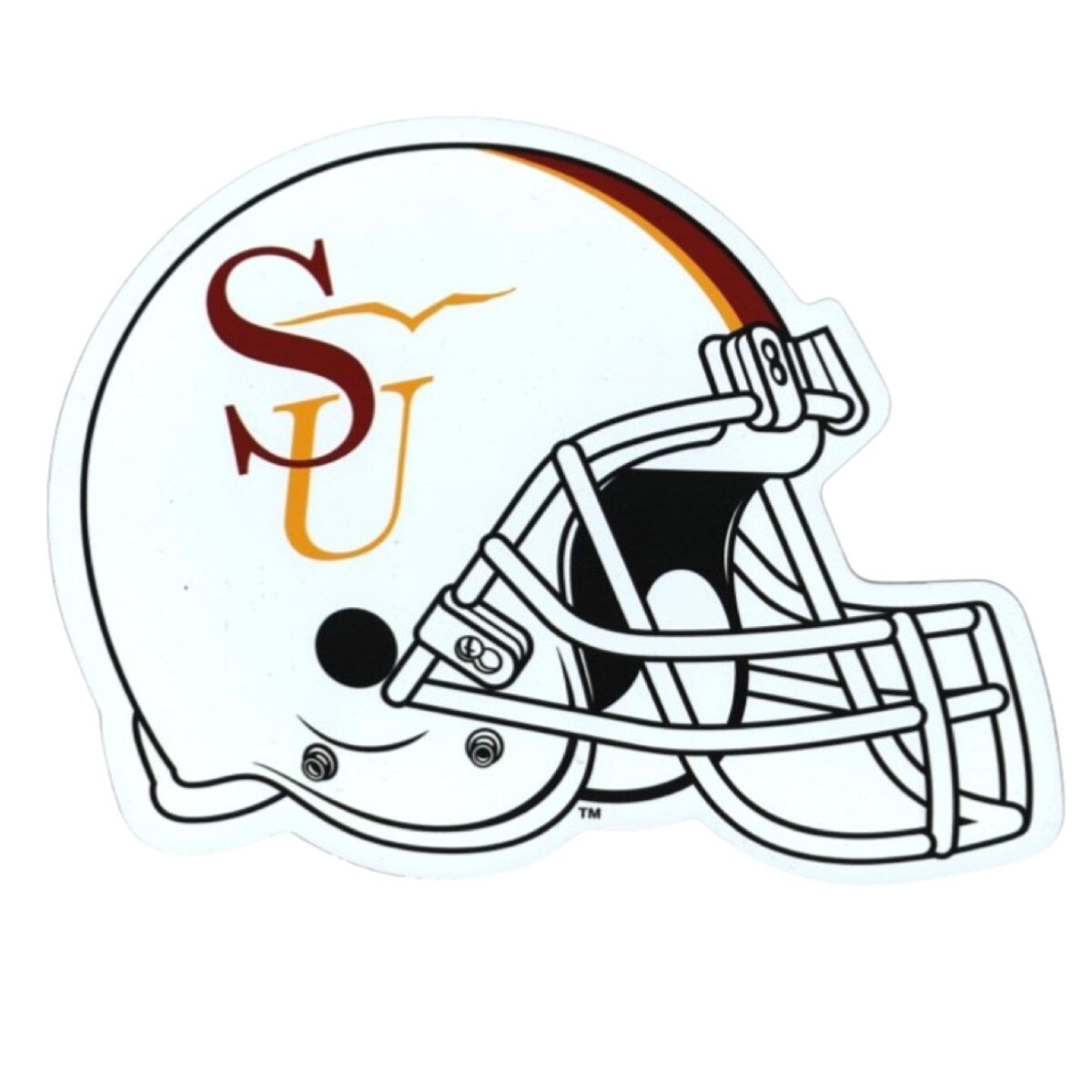 13" White SU Football Helmet Magnet