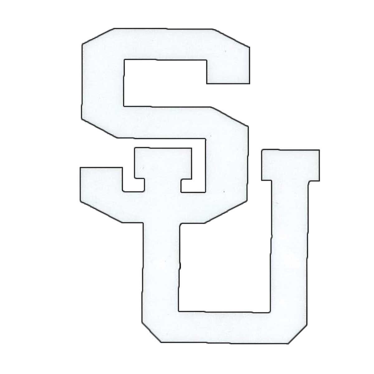 6" white Interlocking SU logdecal