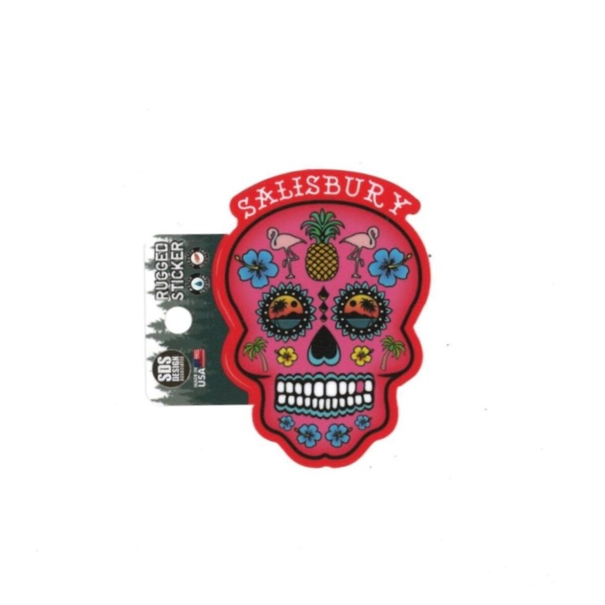 3.5 inch Rugged Sticker Sugar Skull