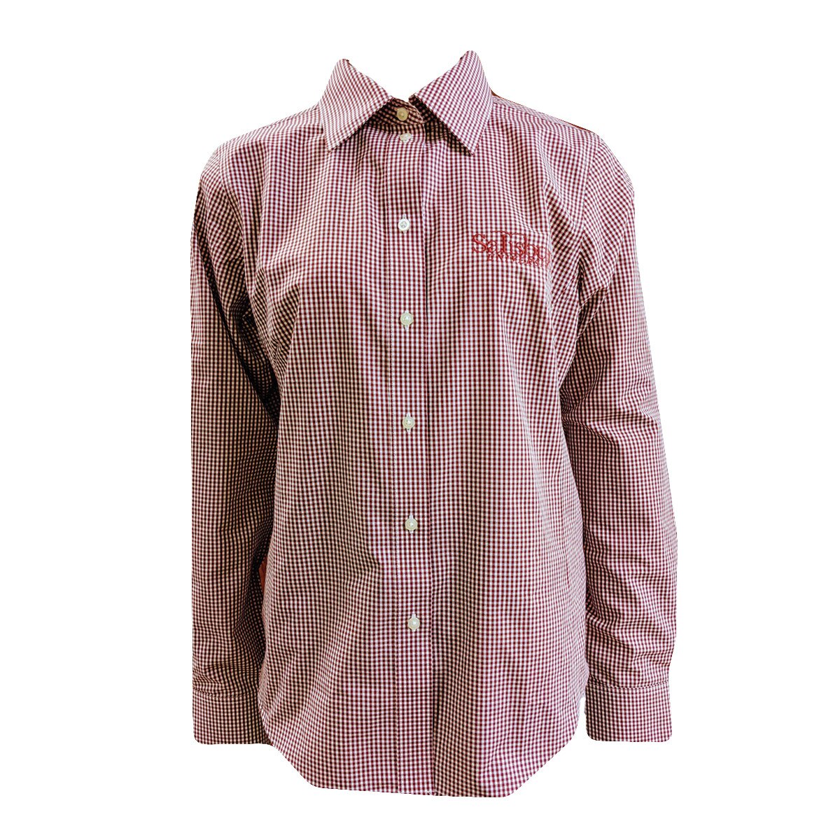 Maroon Gingham Women's SU Shirt