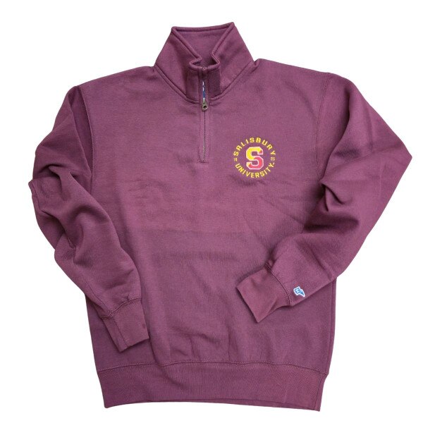 Maroon Quarter Zip w/Split S and SU