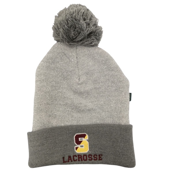Grey Marled Lacrosse Pom Beanie
