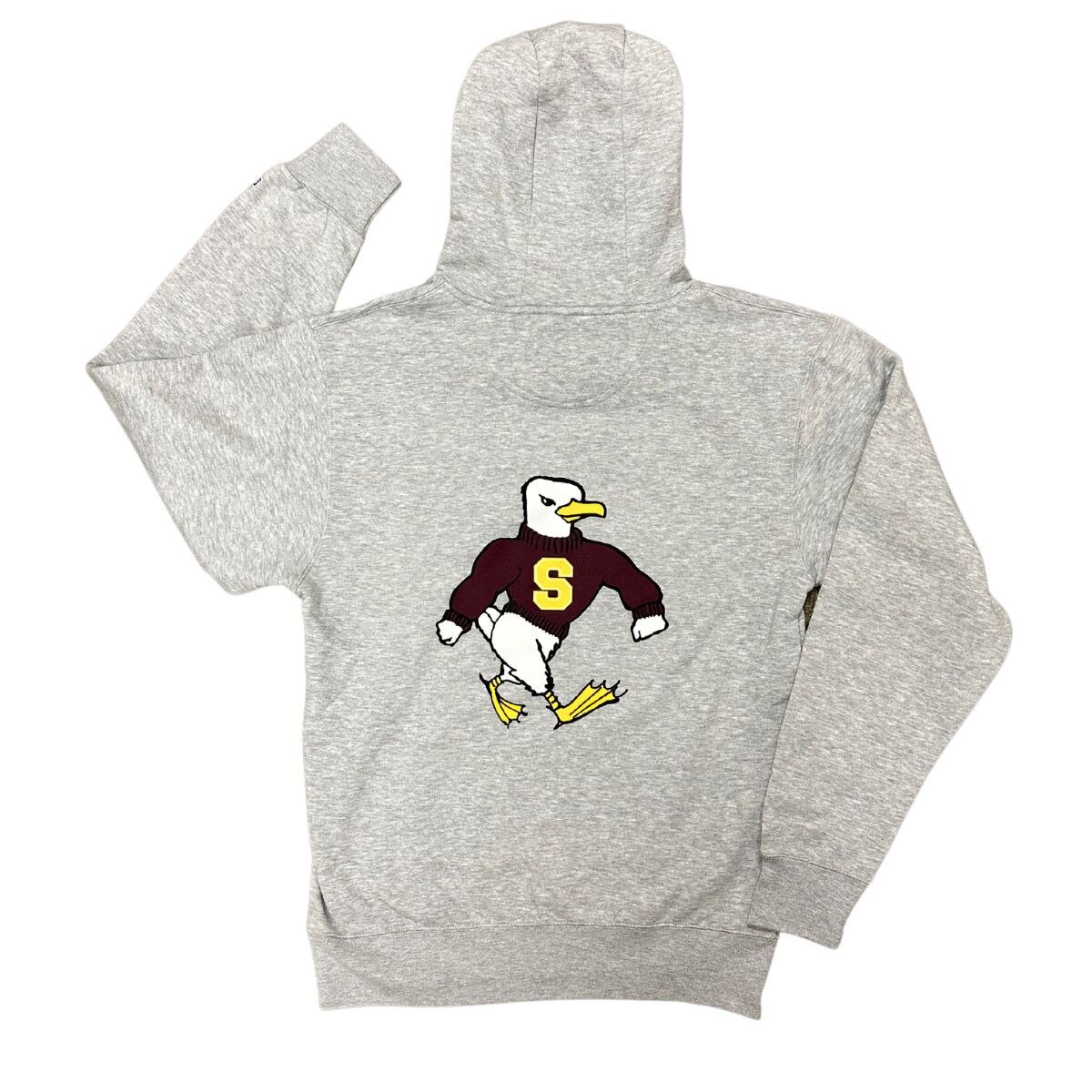 Grey SU Hoodie w/Sammy Back View
