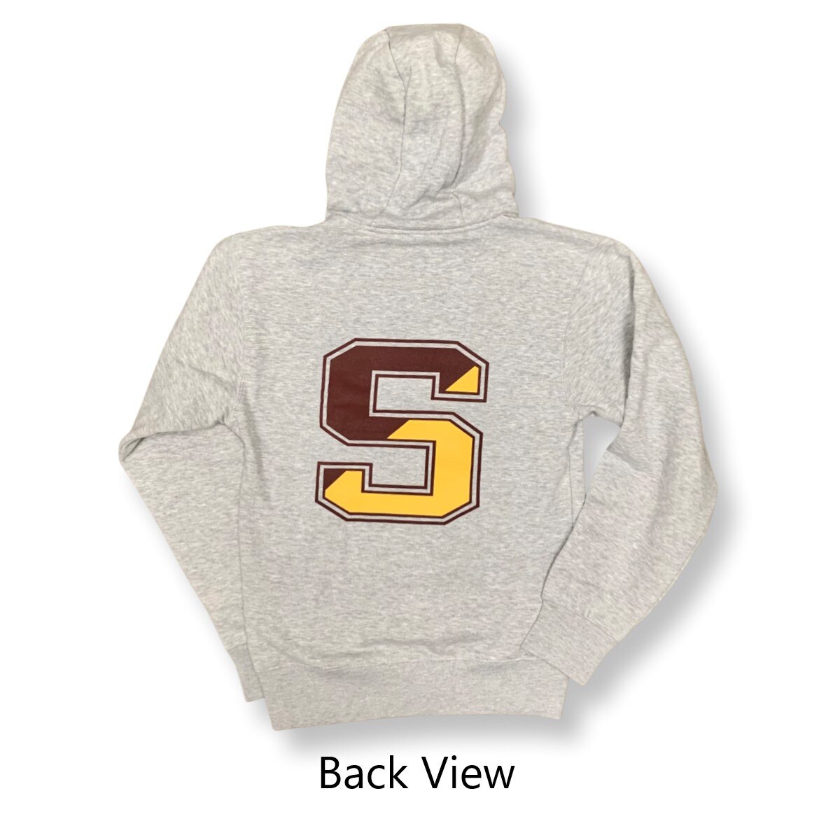 Grey SU Hoodie w/Split S Back View