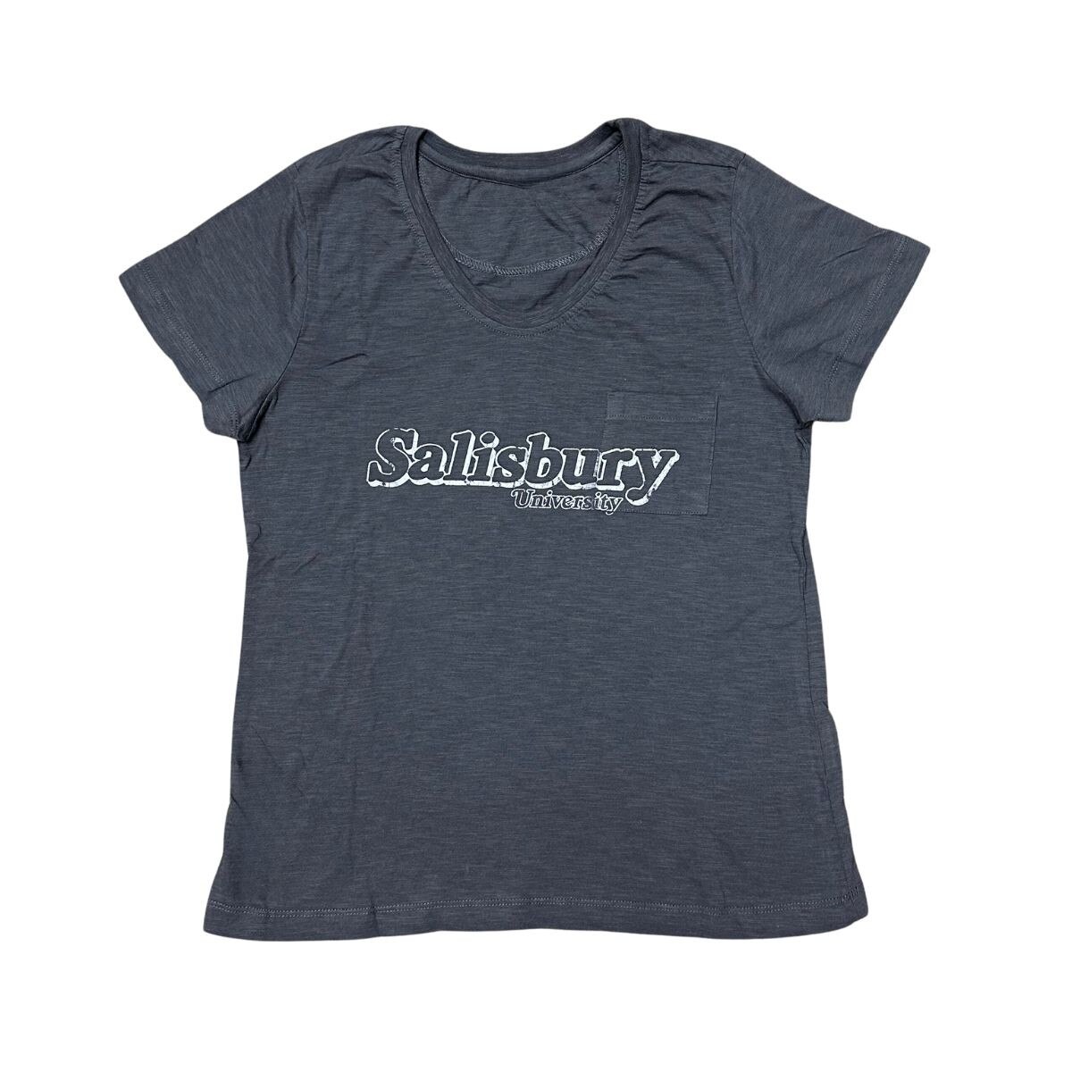 Women's Charcoal SU Pocket Tee