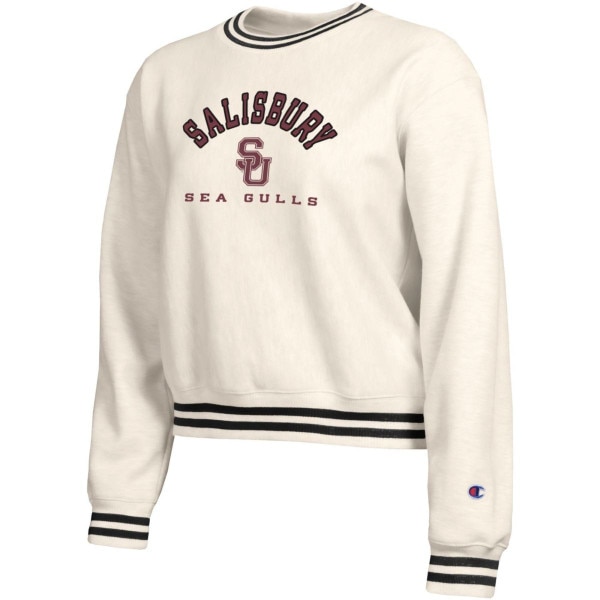 Women's White Cropped SU Crew