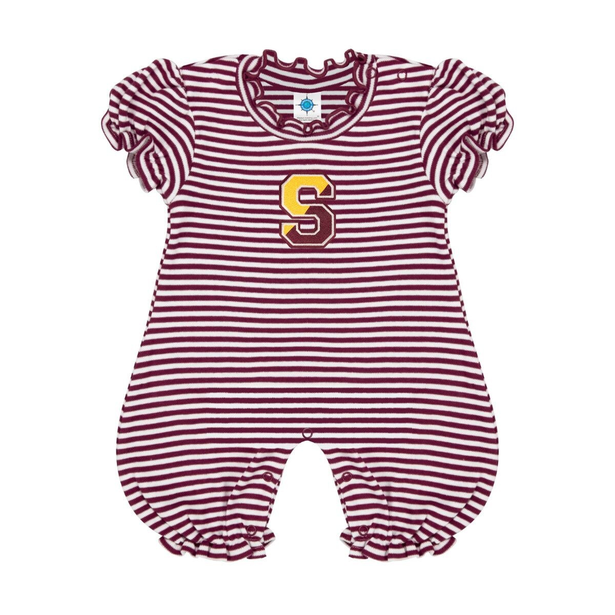 Striped Bubble Romper w/Split S