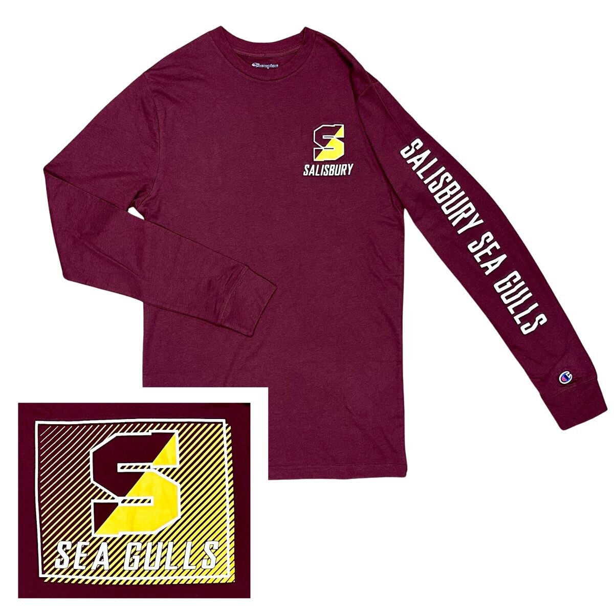 Maroon Long Sleeve Tee w/Split S