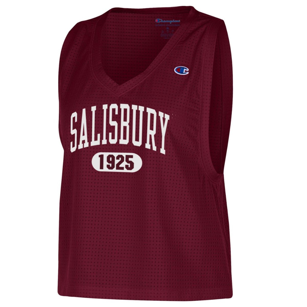 Women's Maroon Mesh V-Neck SBY Tank