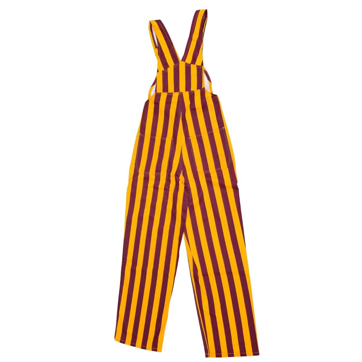 Back View Striped Game Bib Overalls