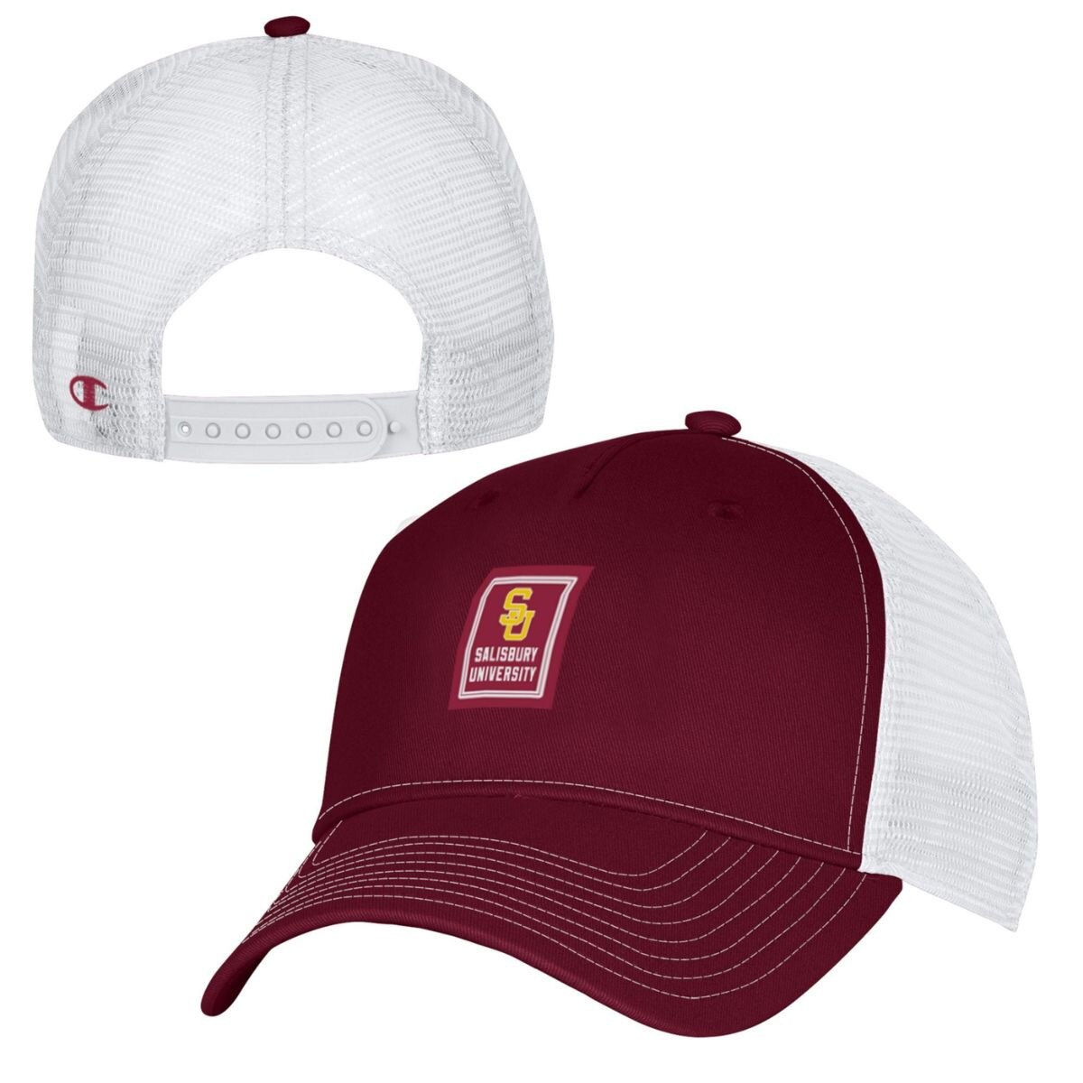 Mar/White Trucker Hat w/SU Patch