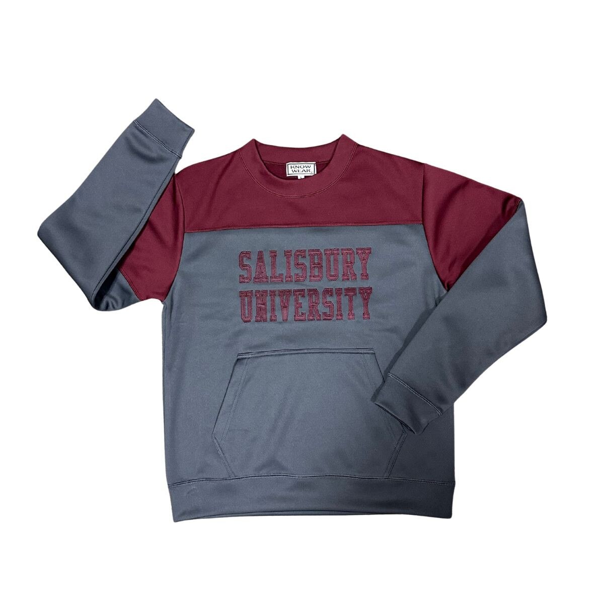 Grey/Maroon SU Crewneck w/Pocket