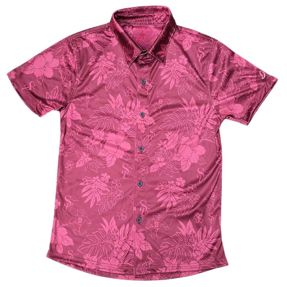Maroon Hawaiian SU Camp Shirt