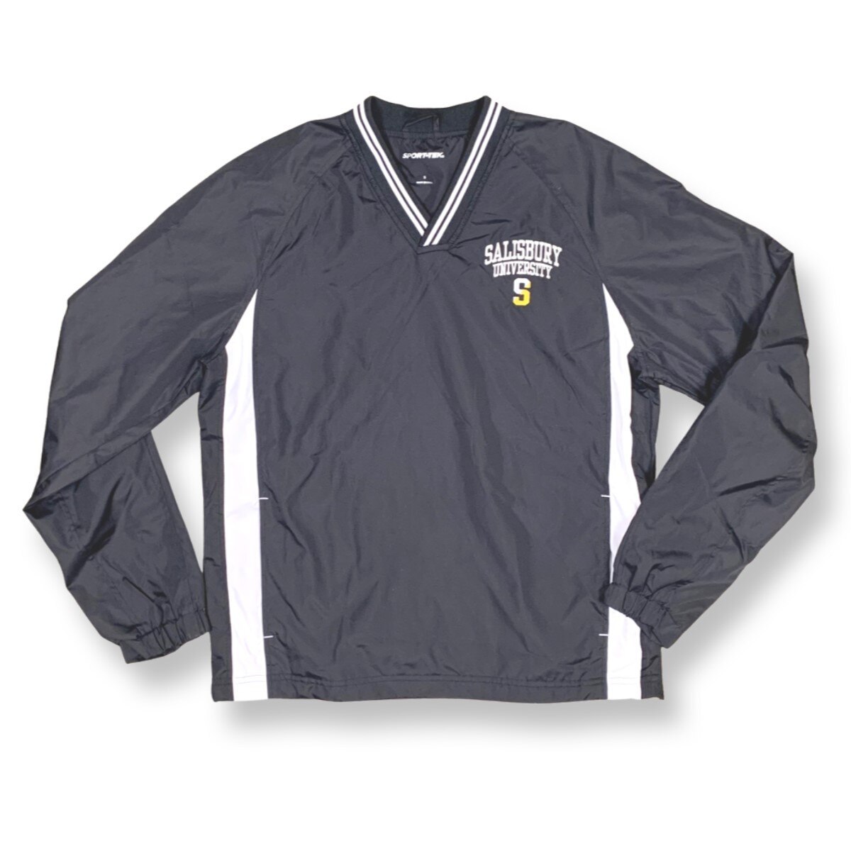 Blk/White V-Neck SU Wind Shirt