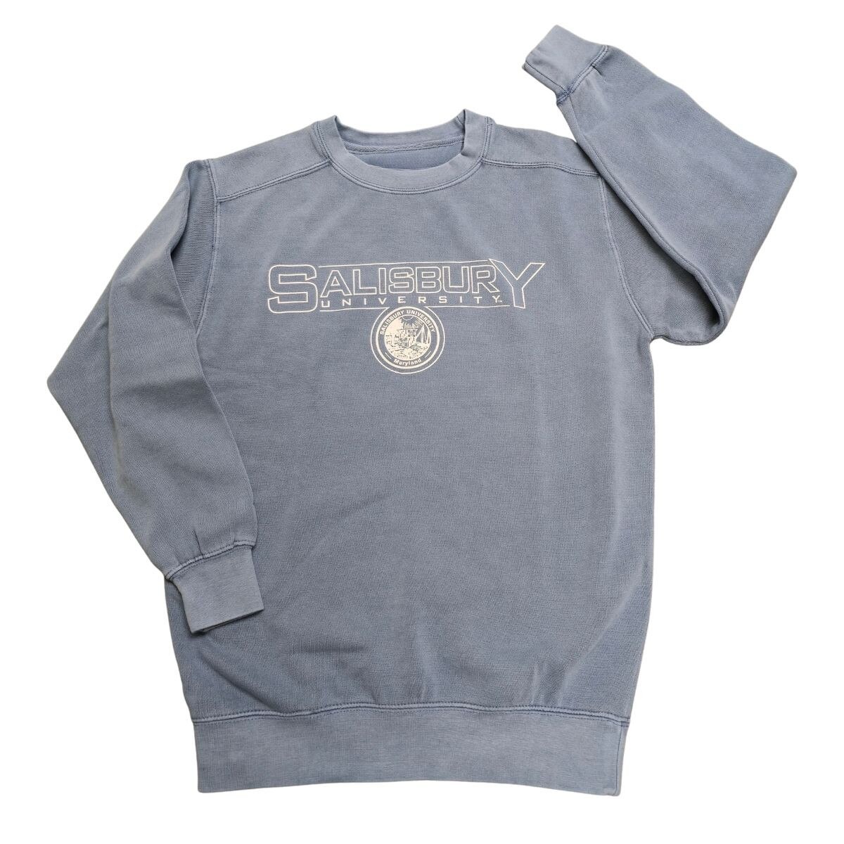 Blue Garment Dyed Crew w/SU Seal