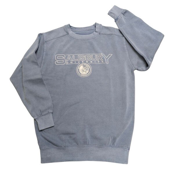 Blue Garment Dyed Crew w/SU Seal