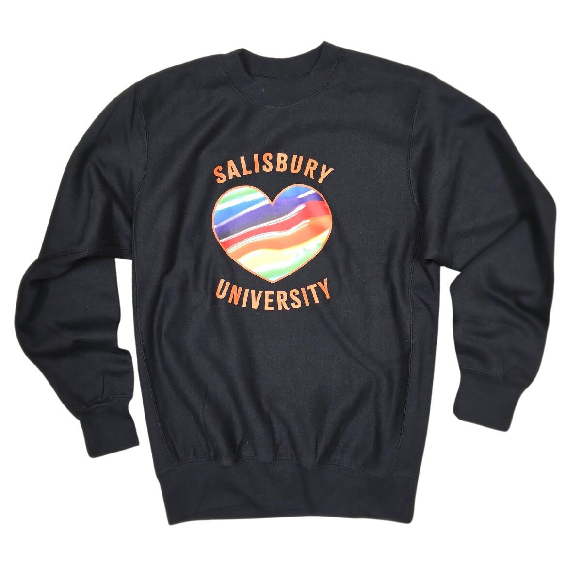 Black Rainbow Heart Crewneck w/SU
