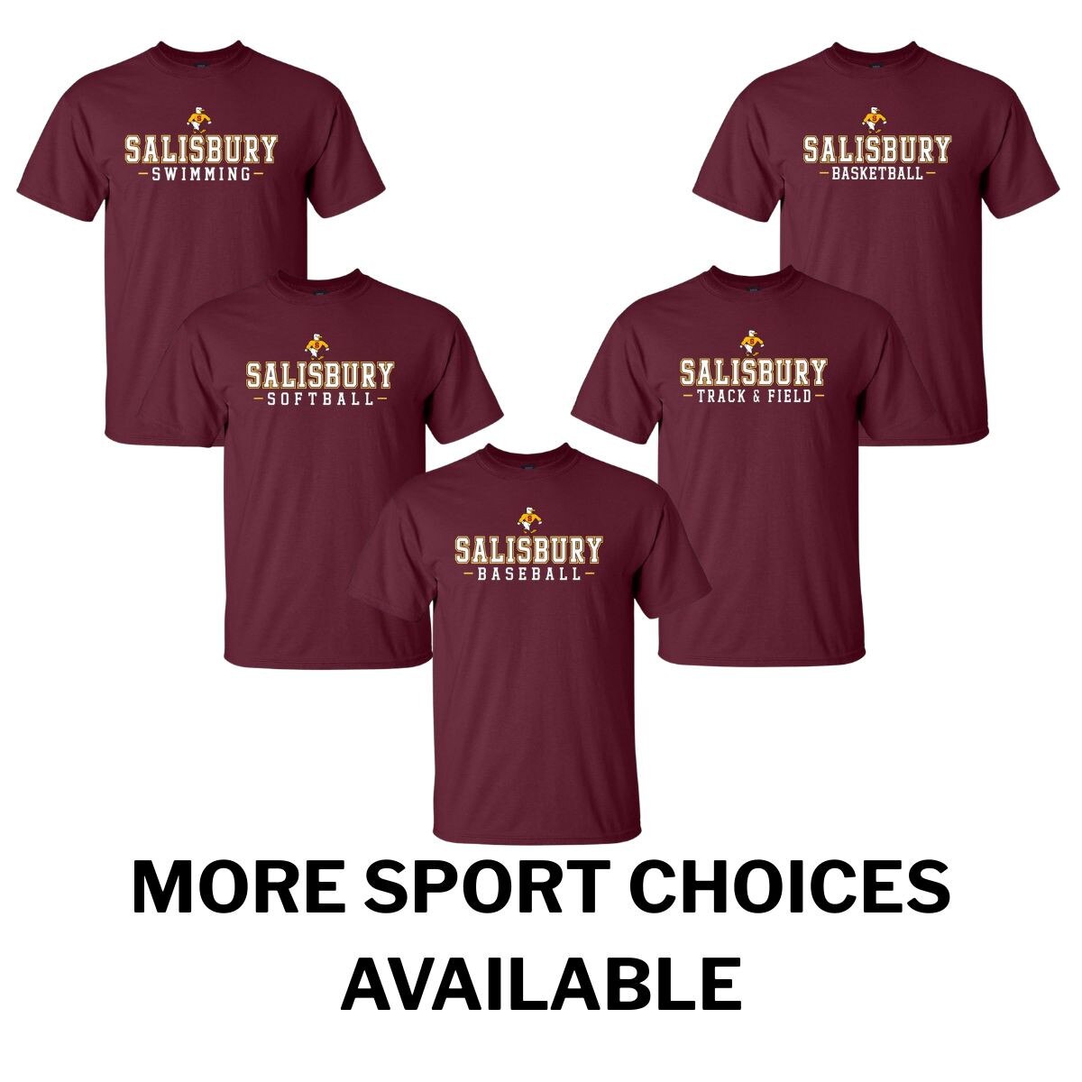 Maroon Salisbury Sports Tee w/Sammy