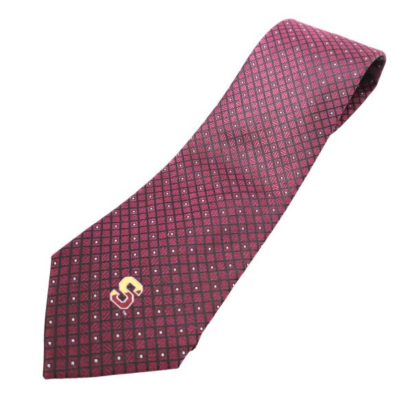 Maroon Checkerboard Tie w/Split S