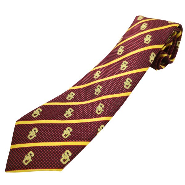 Maroon/Gold Stripe Tie w/SU Logos