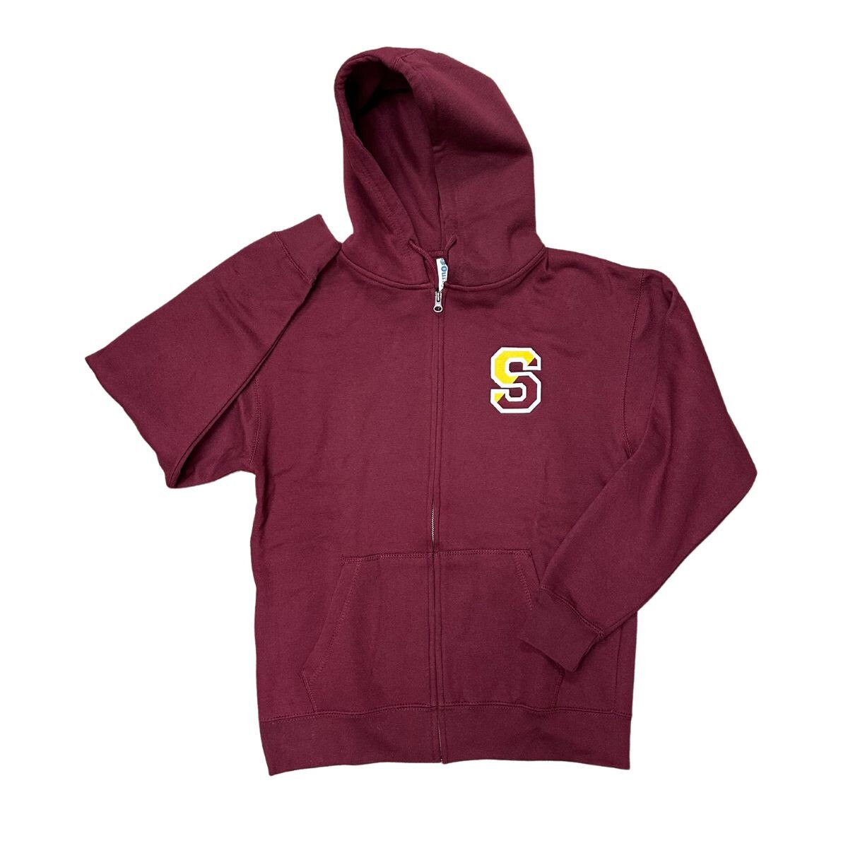 Maroon Full Zip Front View