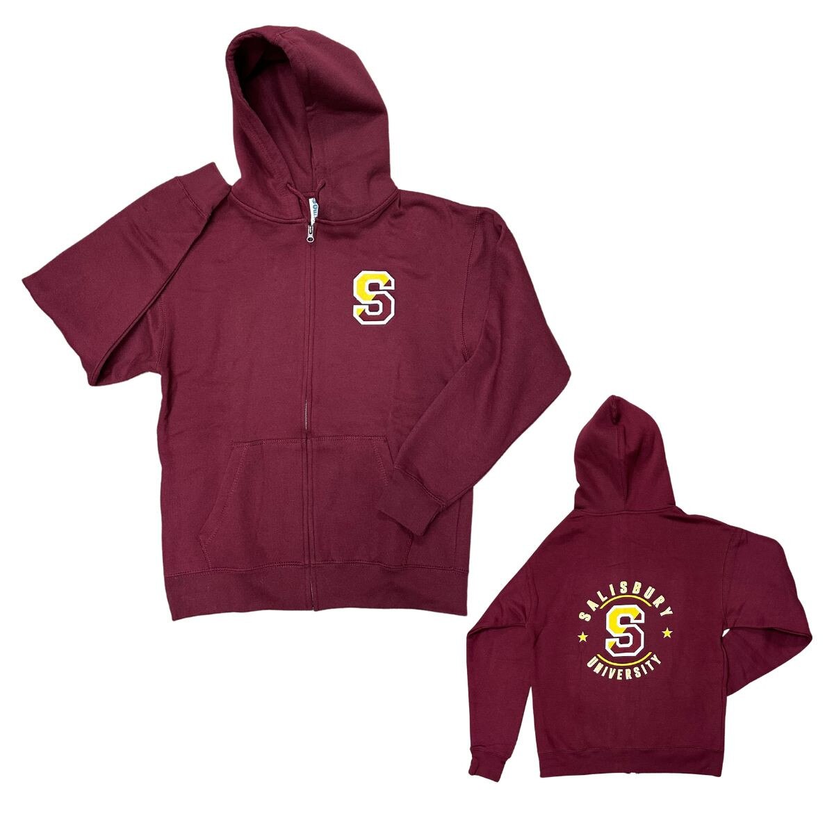 Maroon Full Zip SU Hood w/Split S