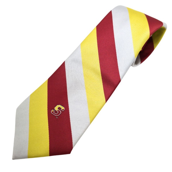 Mar/Gold/White Rugby Stripe Tie