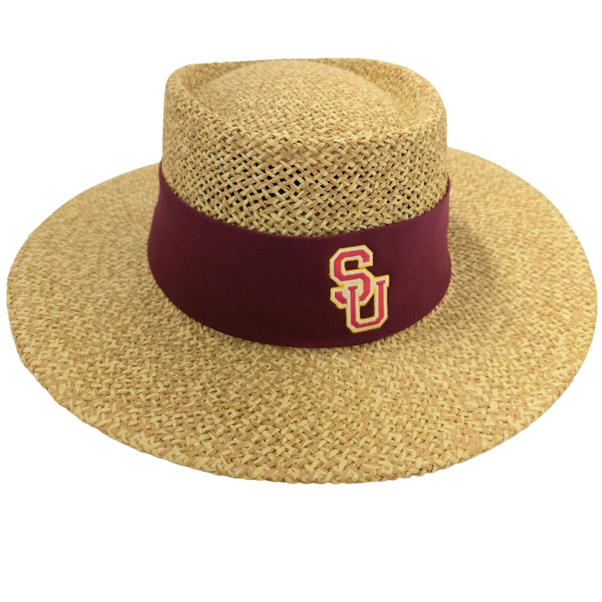 Straw Twisted Gambler Hat w/SU Logo