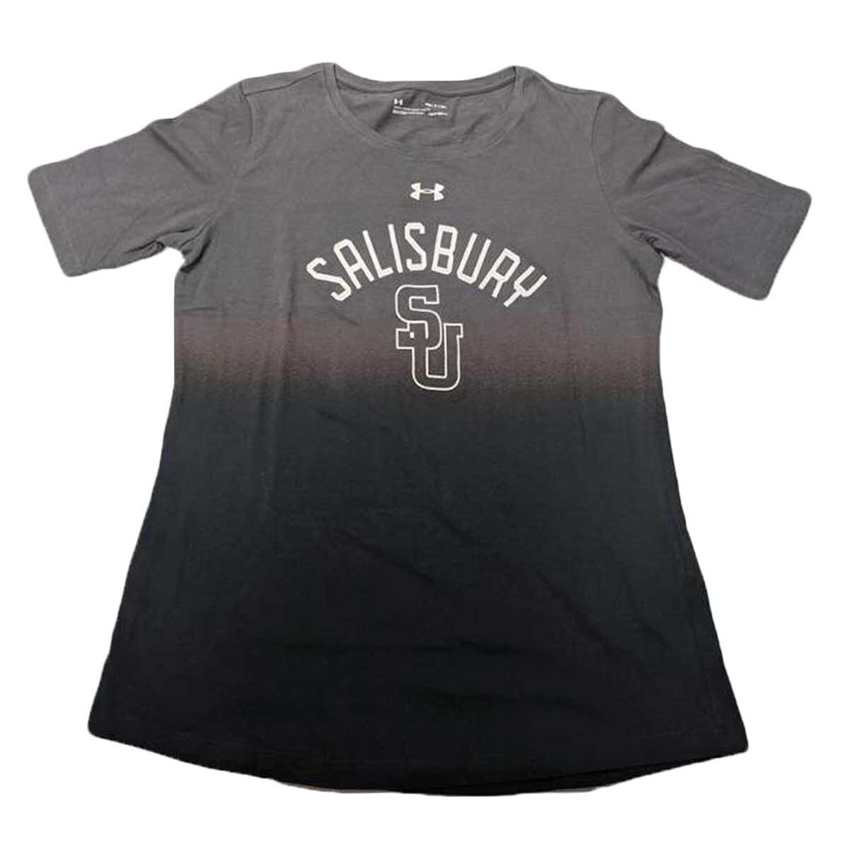 Wmns Black/Grey Ombre Dip Dye Tee
