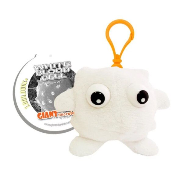 Plush White Blood Cell Keychain