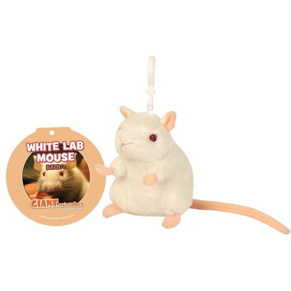 GIANTmicrobe Wht Lab Mouse Keychain